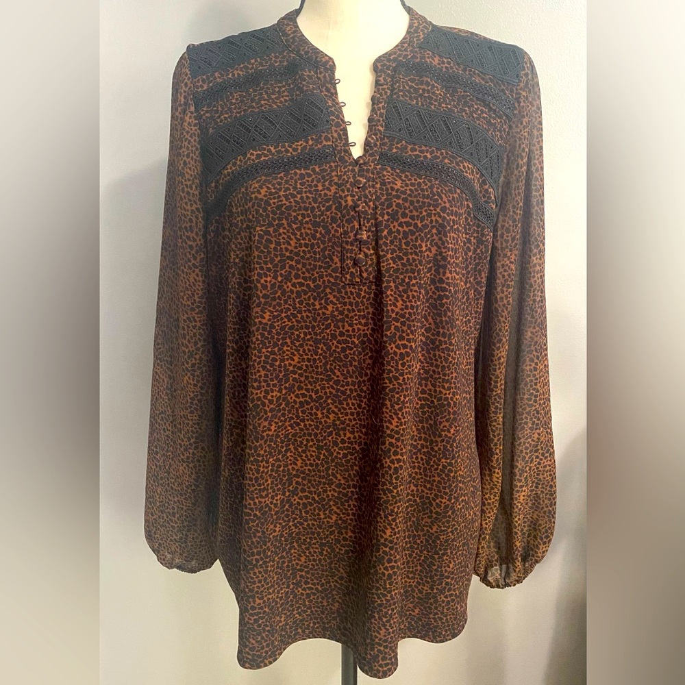WHBM long sleeve tunic blouse